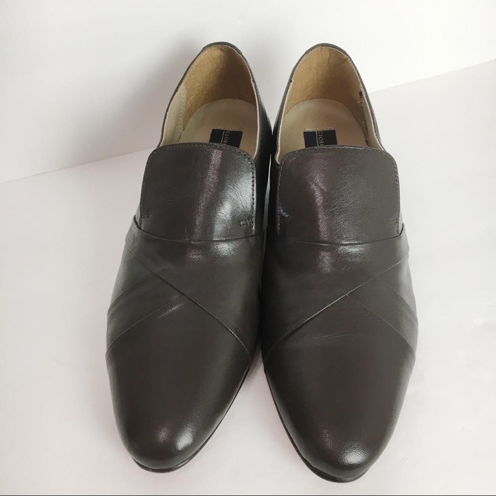 Giorgio Brutini Men's Brown Leather Heeled Loafers - Picture 3 of 11
